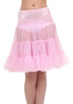 Adult Pink Knee Length Crinoline