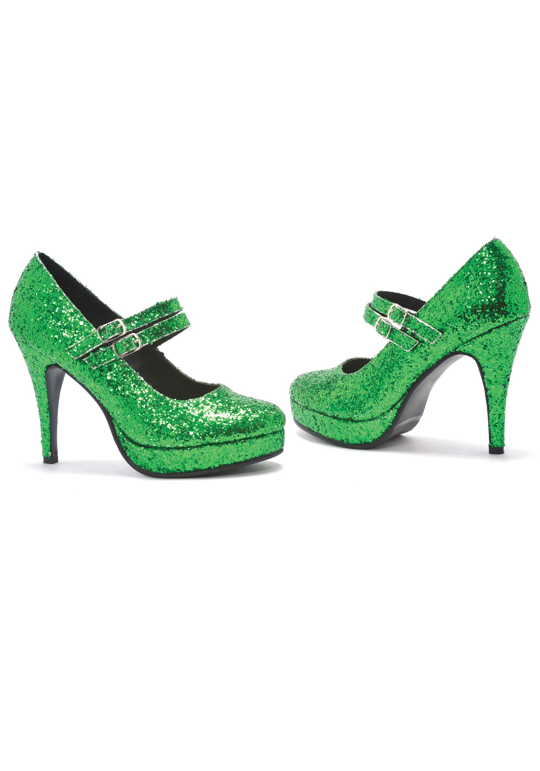 Green Glitter Fancy Dress Costume Shoes