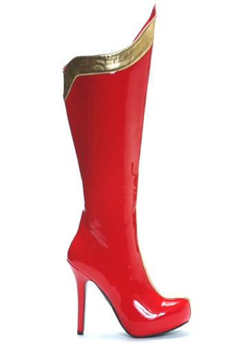 Red and Gold Sexy Superhero Costume Boots