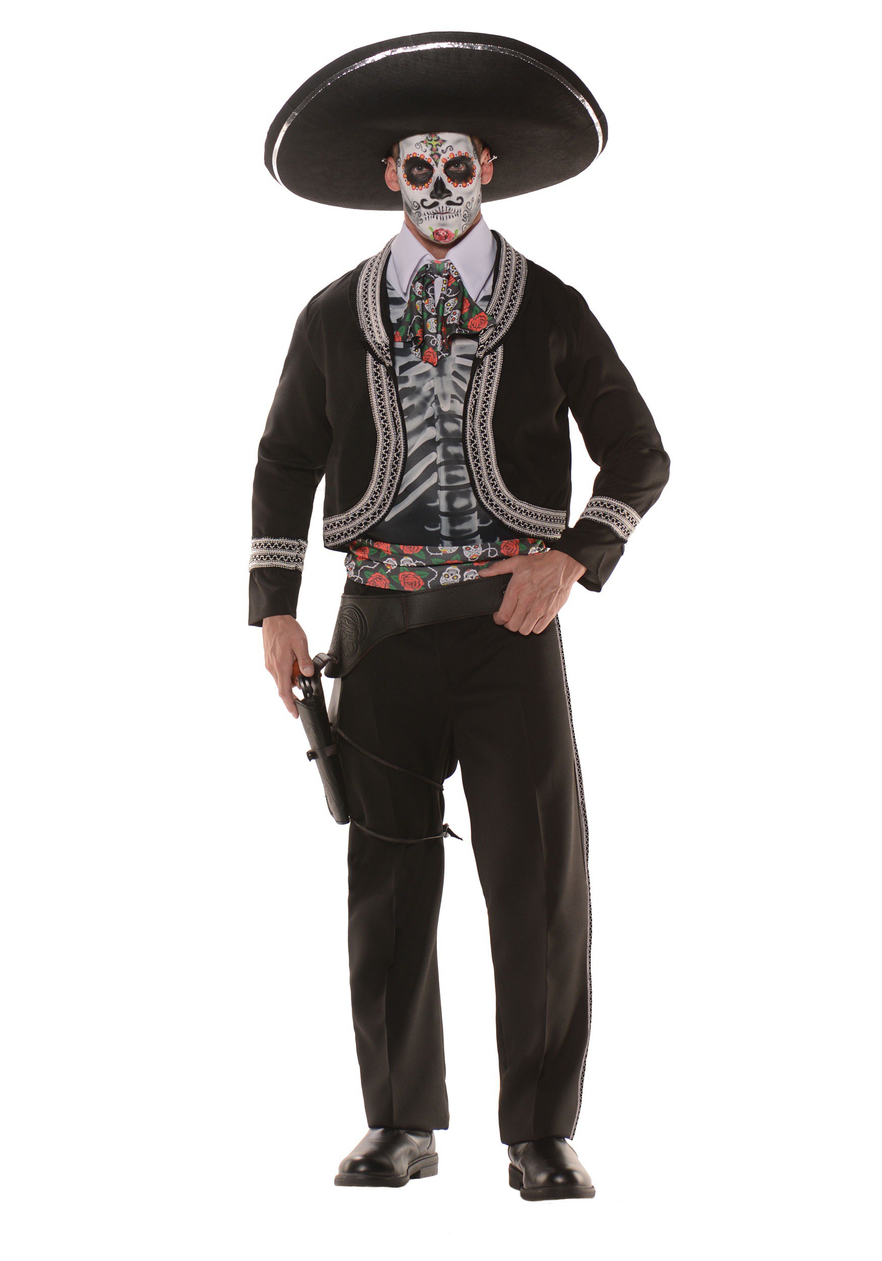 Day Of The Dead Gunslinger Men's Fancy Dress Costume