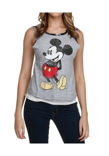 Mickey Camo Juniors Muscle Tank Top