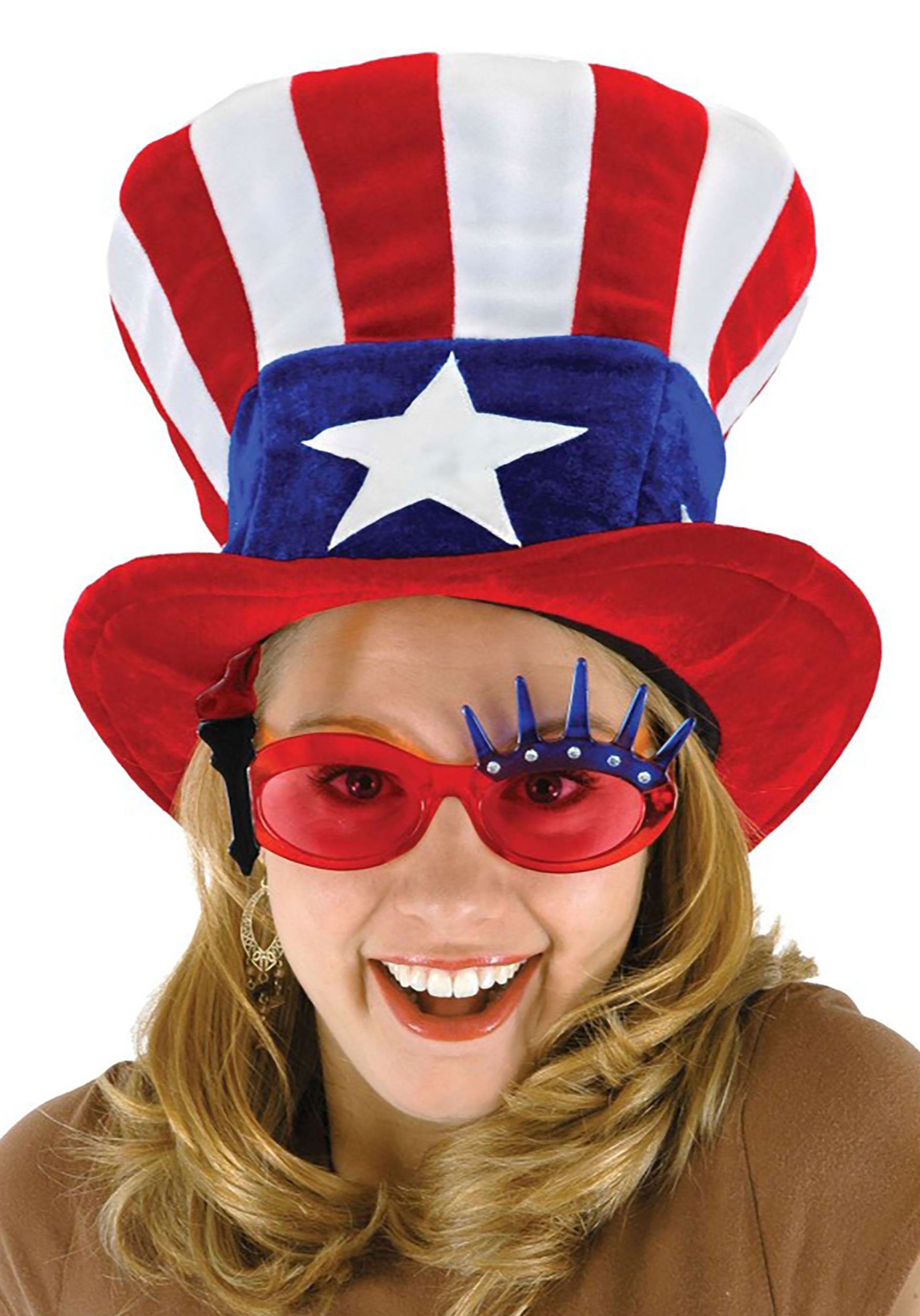 Photos - Fancy Dress FUN Costumes Uncle Sam Adult Top Hat Blue/Red/White EL290850