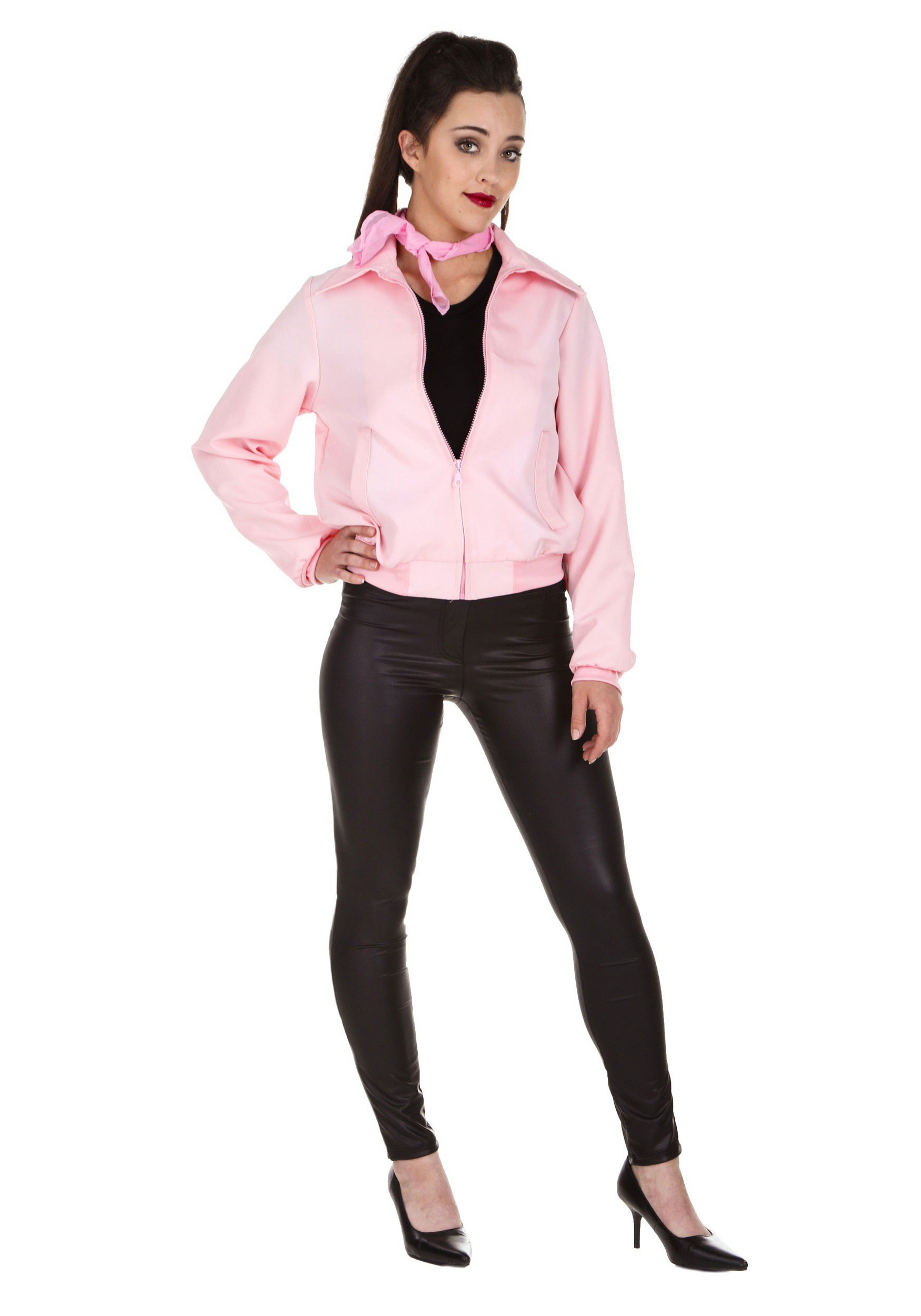 Deluxe Pink Ladies Jacket Fancy Dress Costume for Women