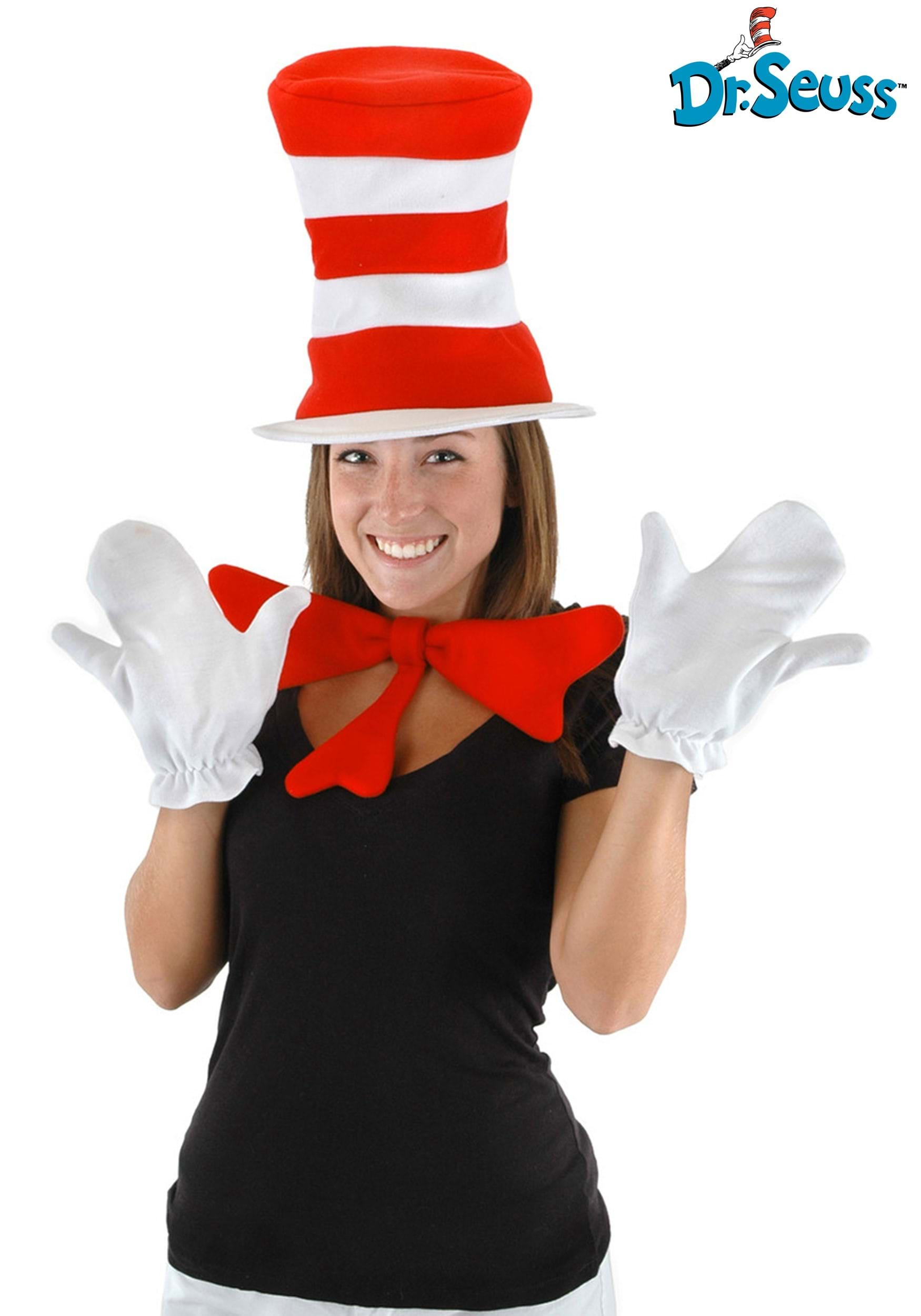 Storybook Cat in the Hat Fancy Dress Costume Accessory Kit for Adults