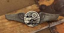 Antique Gear Wing Steampunk Pin