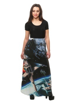 Star Wars Death Star Battle Sublimated Skirt Maxi Dress