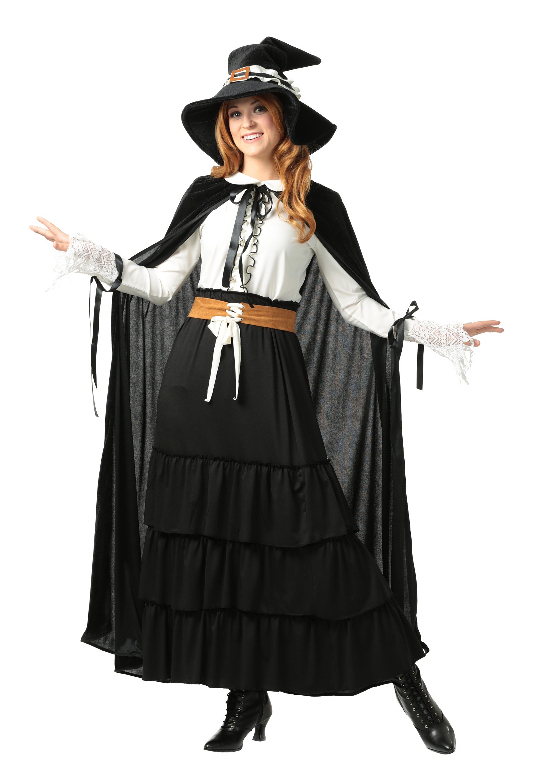 Photos - Fancy Dress Fancy FUN Costumes Salem Witch Plus Size  Dress Costume for Women Black/ 