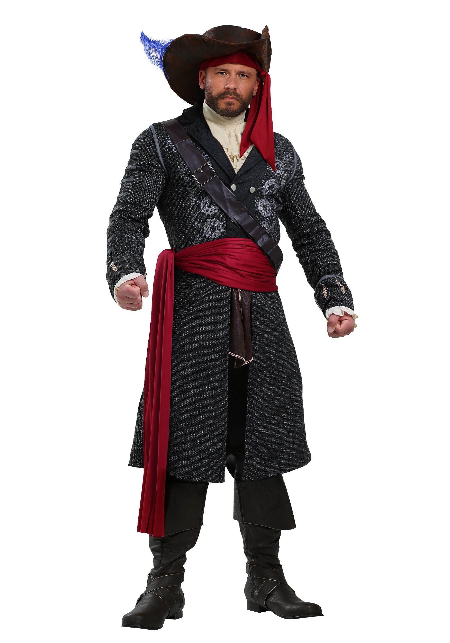 Blackbeard Plus Size Fancy Dress Costume For Men , Men's Pirate Fancy Dress Costume