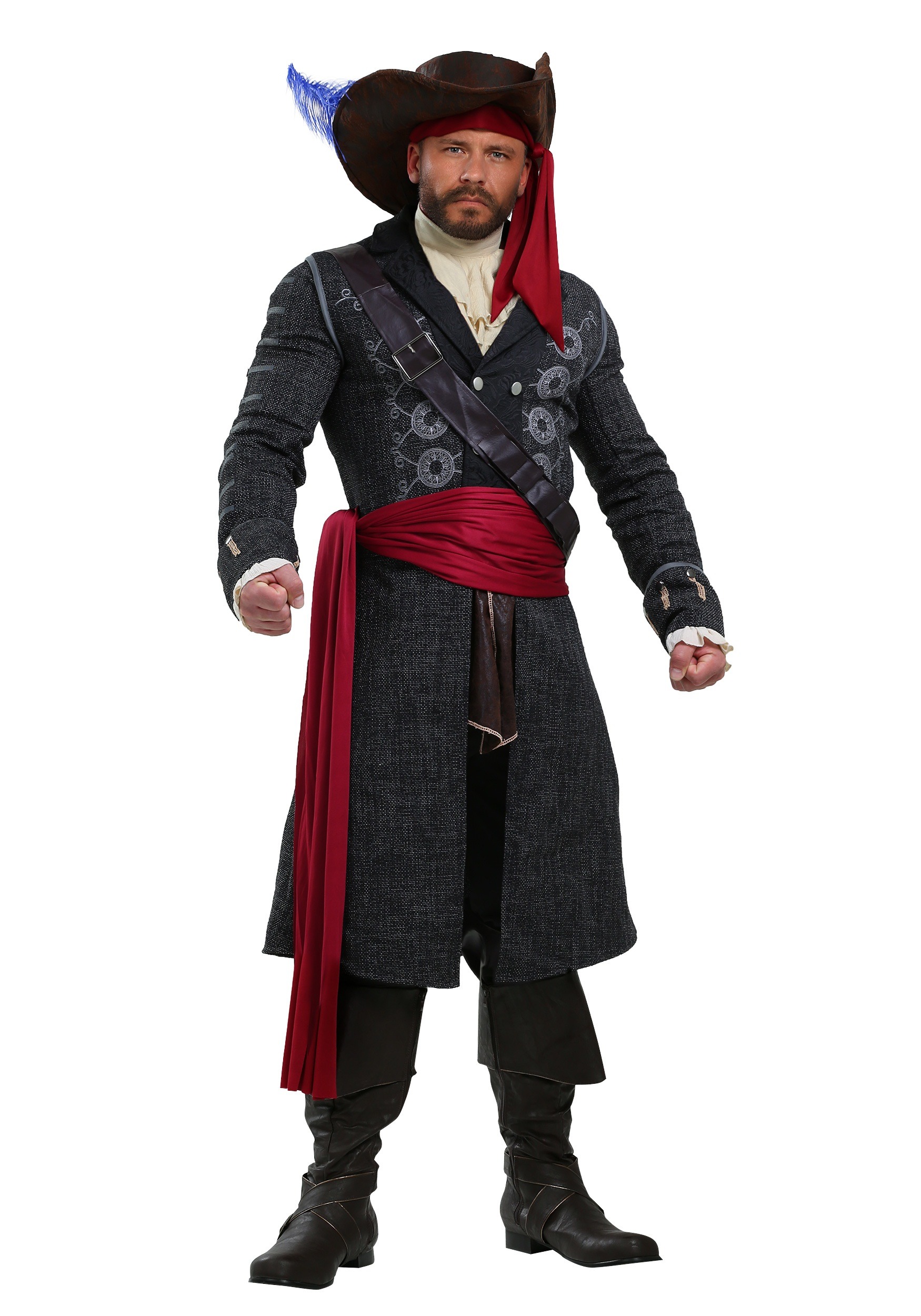 Blackbeard Plus Size Fancy Dress Costume for Men | Men's Pirate Fancy Dress Costume