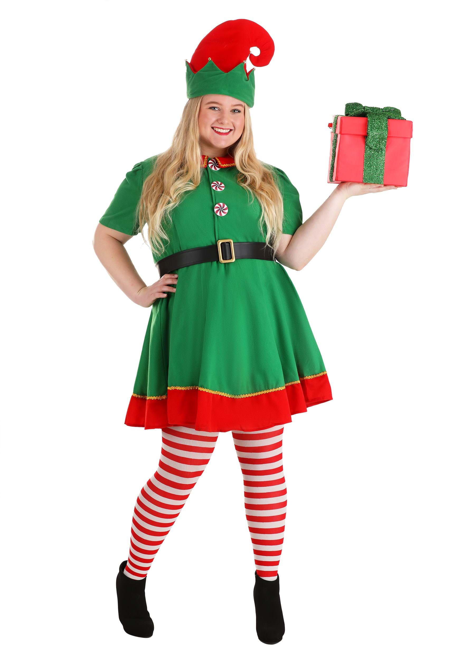 Photos - Fancy Dress Holiday FUN Costumes Plus Size  Elf  Costume for Women Green/ 