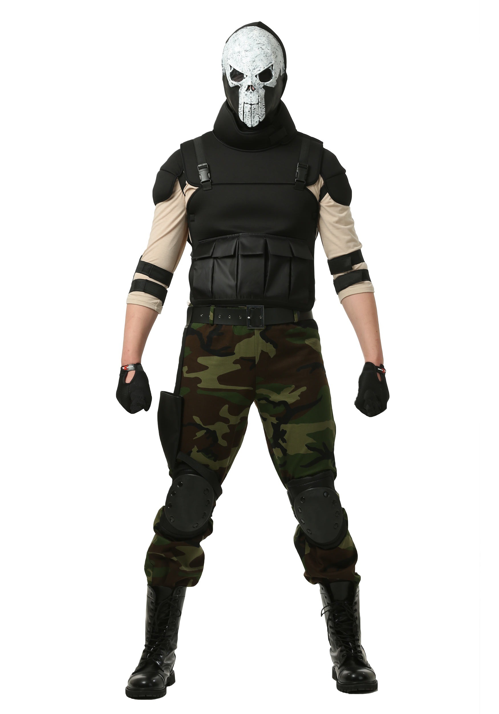 Skull Military Man Fancy Dress Costume For Adults