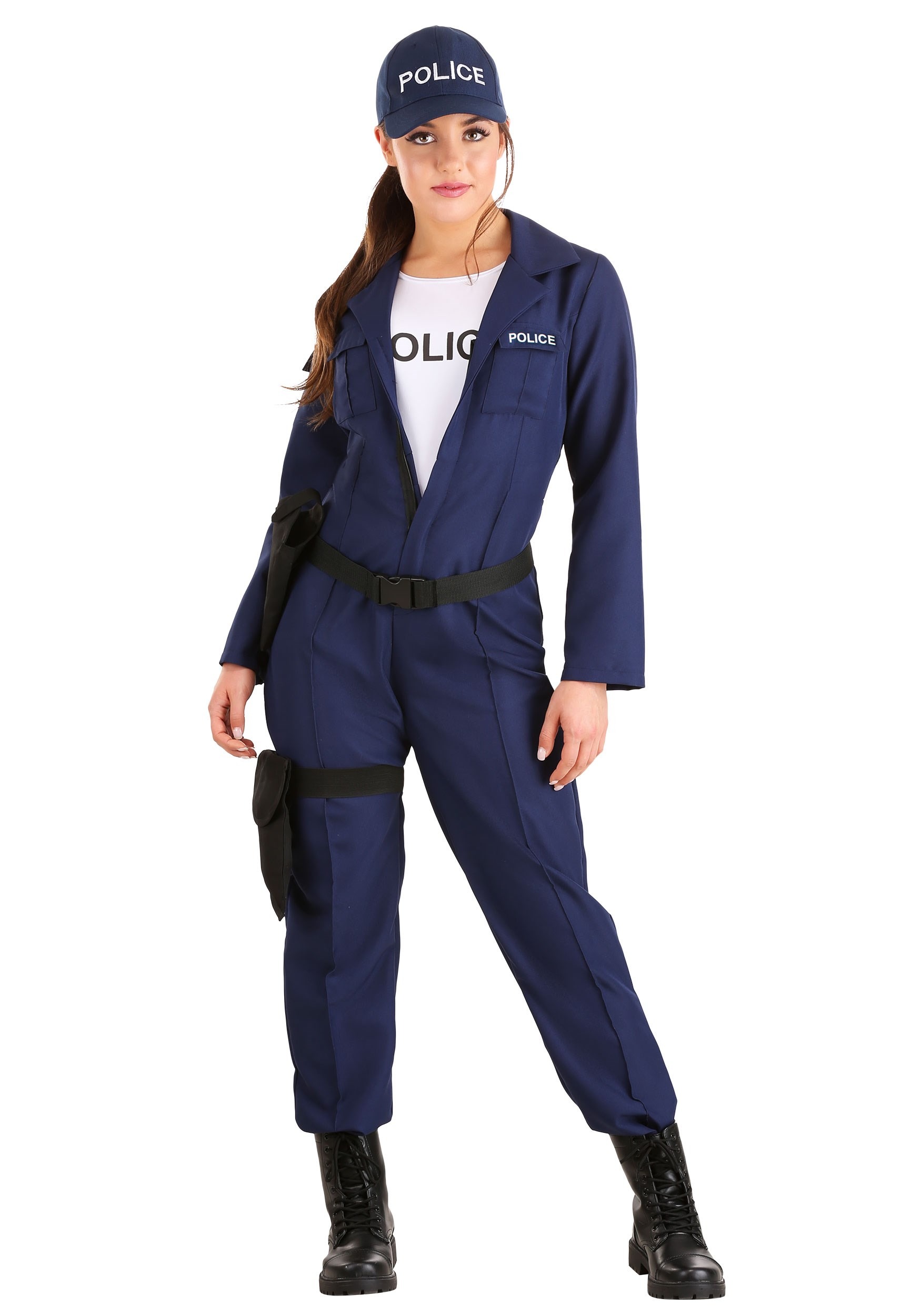 Tactical Cop Jumpsuit Fancy Dress Costume For Women