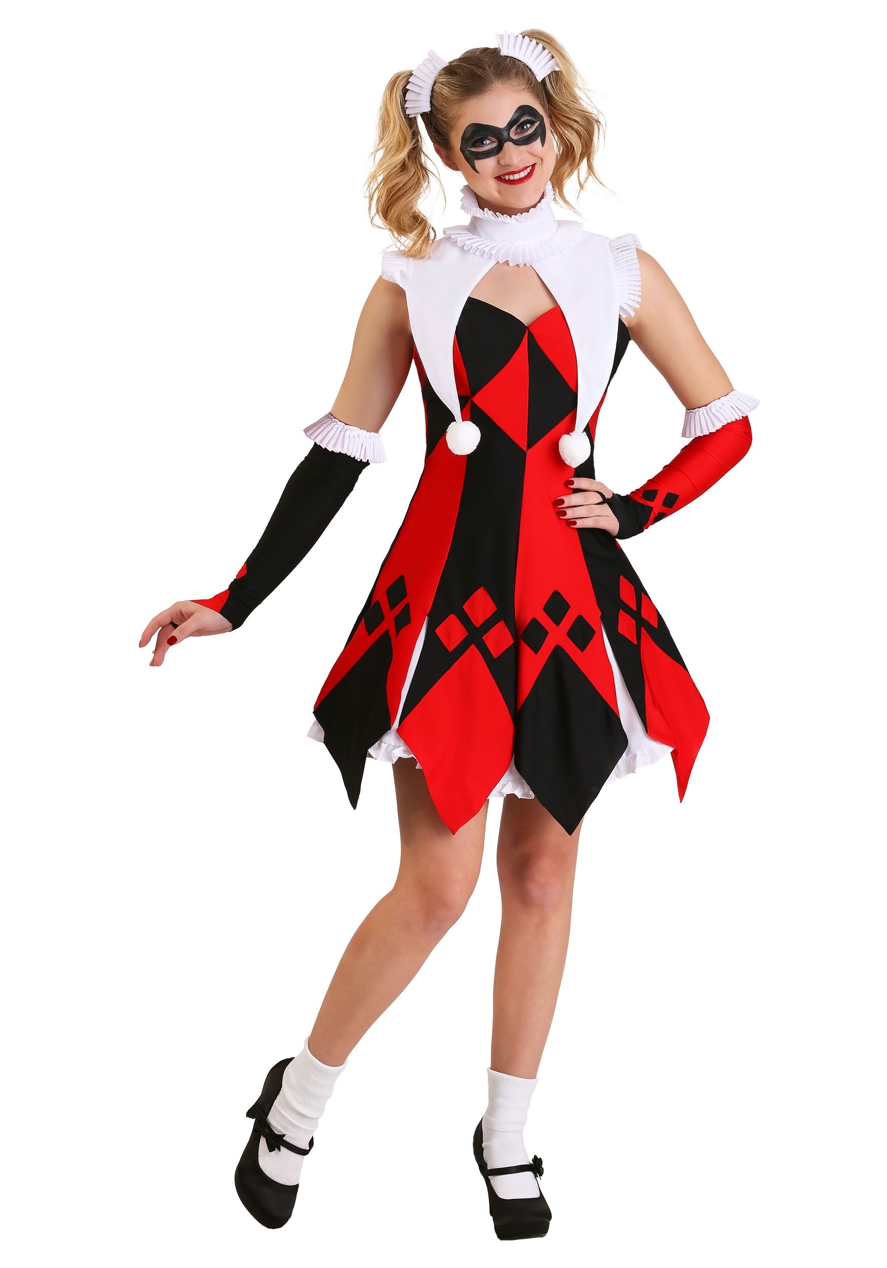 Photos - Fancy Dress Fancy FUN Costumes Cute Court Jester  Dress Costume for Women Black/Red 