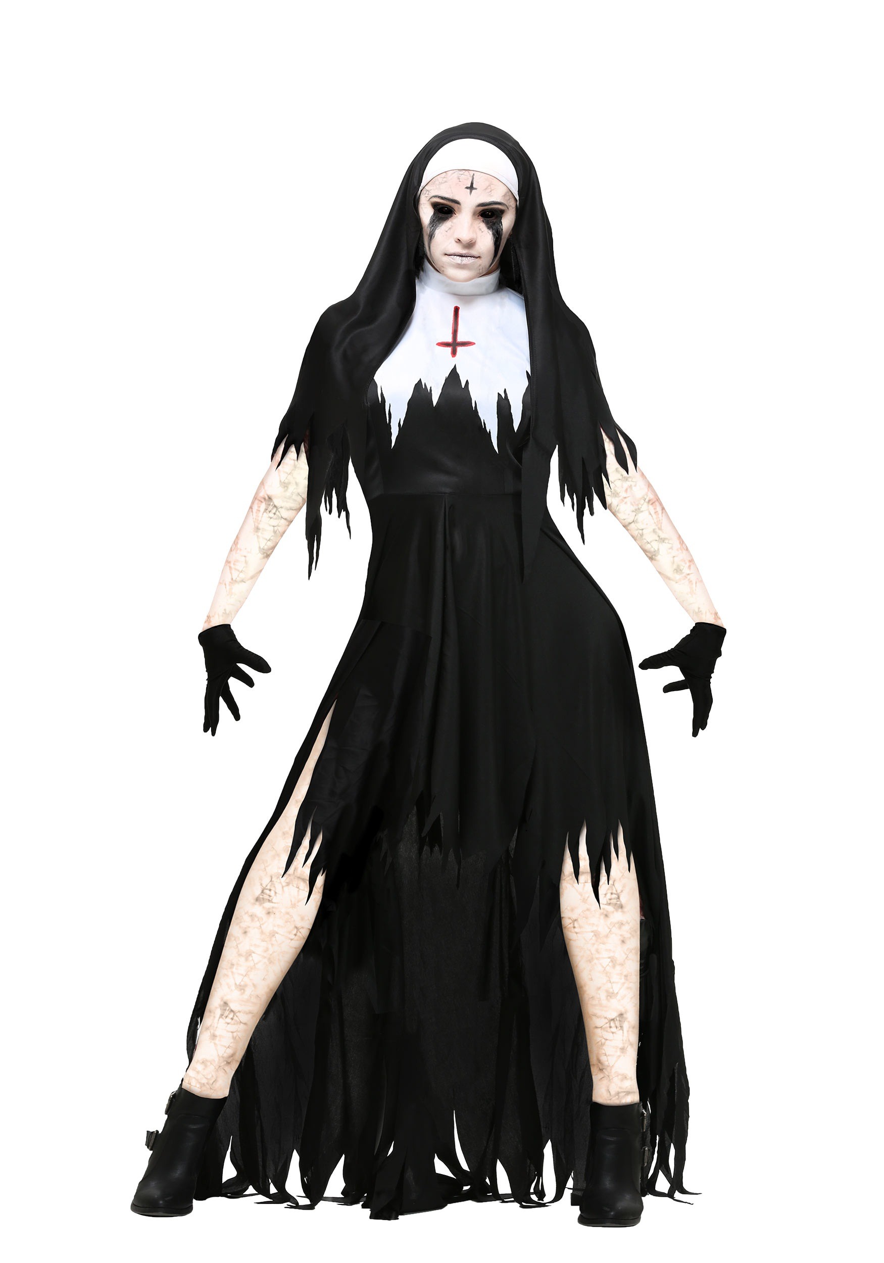 Plus Size Dreadful Nun Women's Fancy Dress Costume