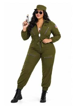 Plus Size Womens Army Flightsuit Costume UPD 1