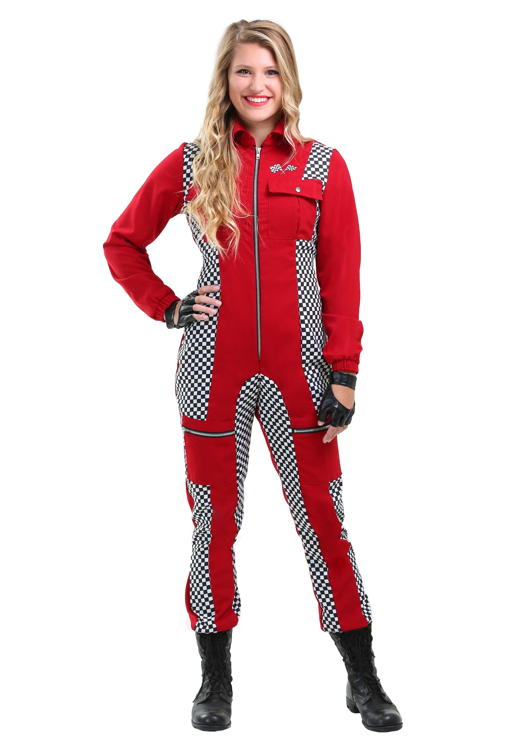 Women's Racer Jumpsuit Fancy Dress Costume