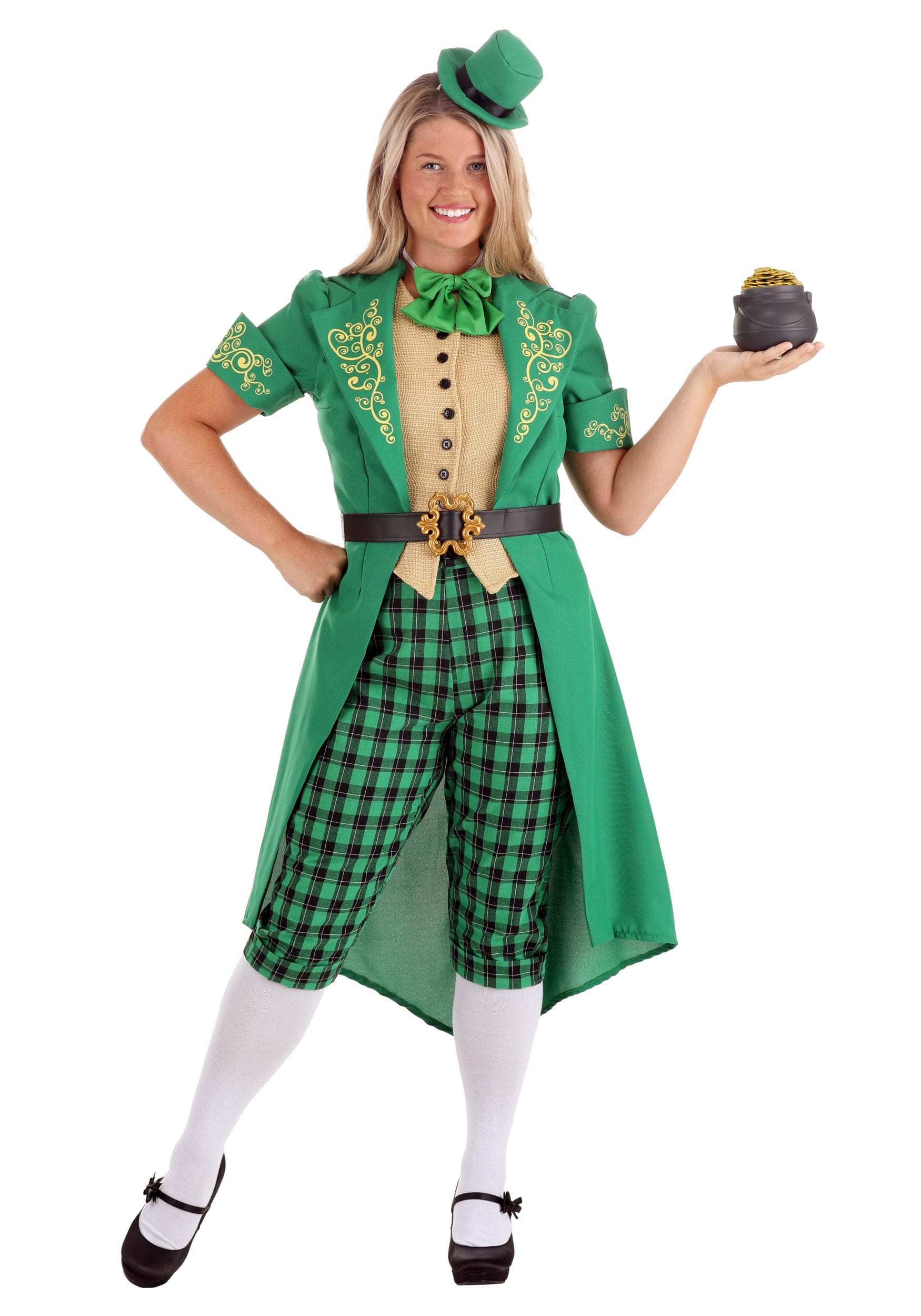 Charming Leprechaun Fancy Dress Costume For Women , St. Patrick's Day Fancy Dress Costumes