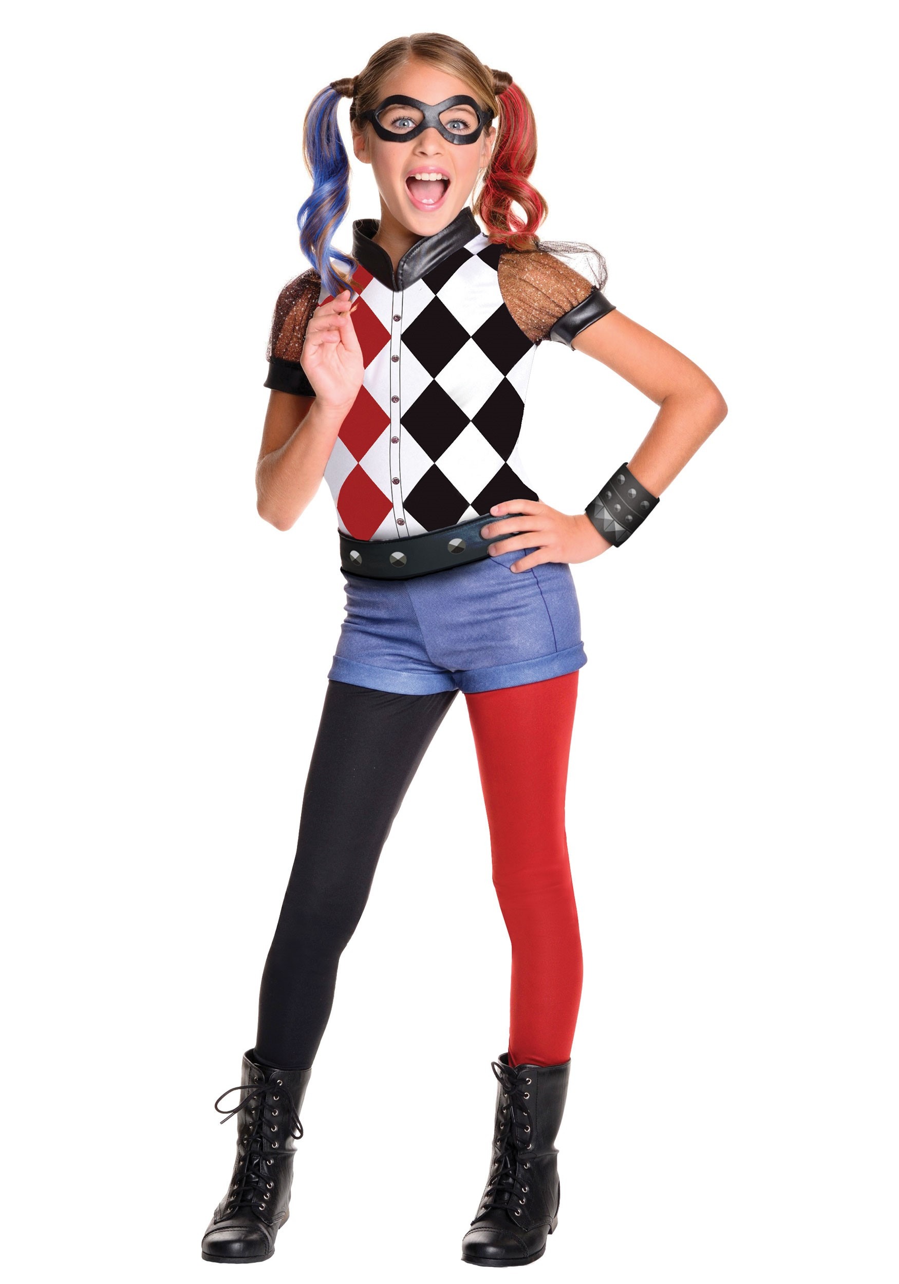 Girls DC Superhero Deluxe Harley Quinn Fancy Dress Costume