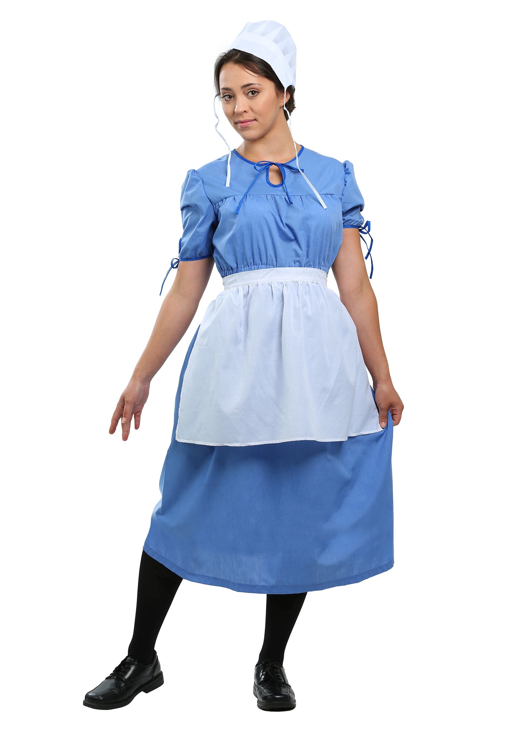 Amish Prairie Woman Fancy Dress Costume For Adults , Colonial Fancy Dress Costumes