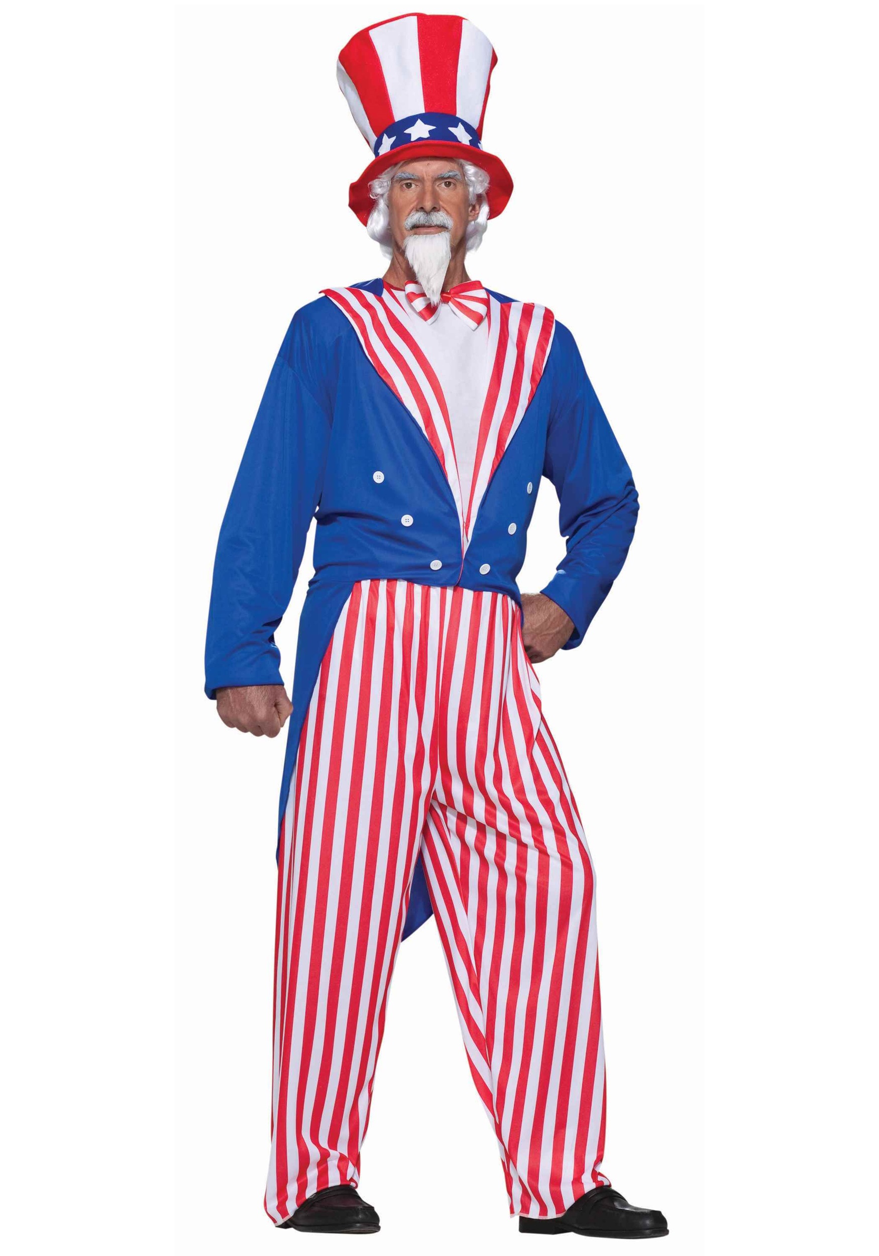 Plus Size Men's Uncle Sam Fancy Dress Costume