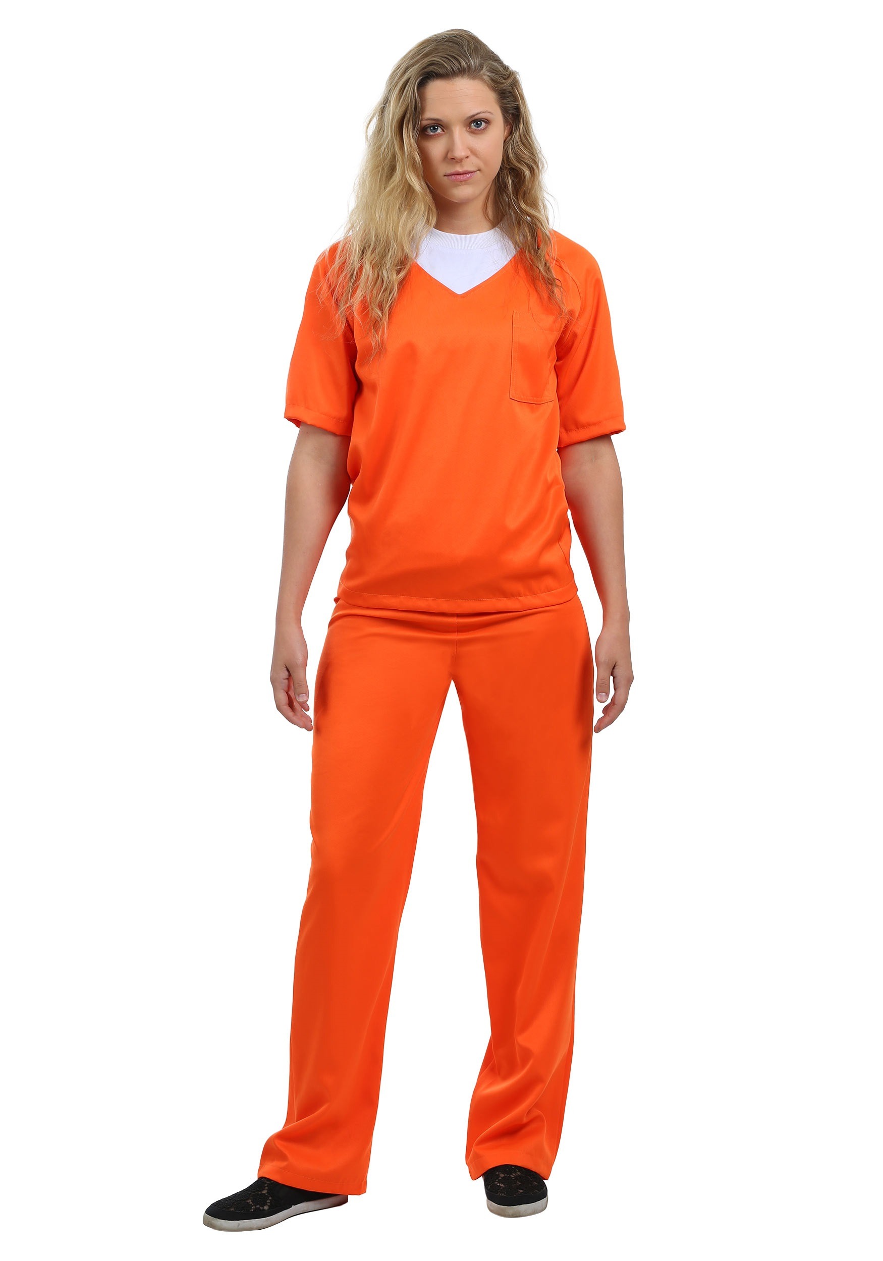 Orange Prisoner Fancy Dress Costume