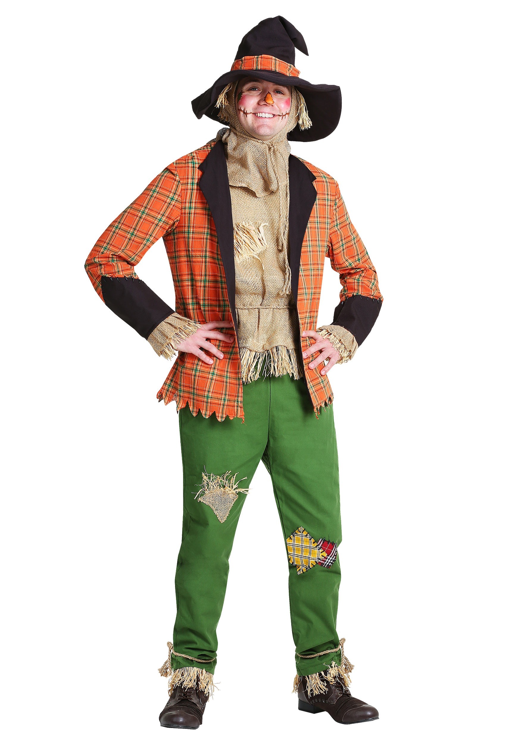 Photos - Fancy Dress Fancy FUN Costumes Scarecrow  Dress Costume for Men Green/Orange/Be 