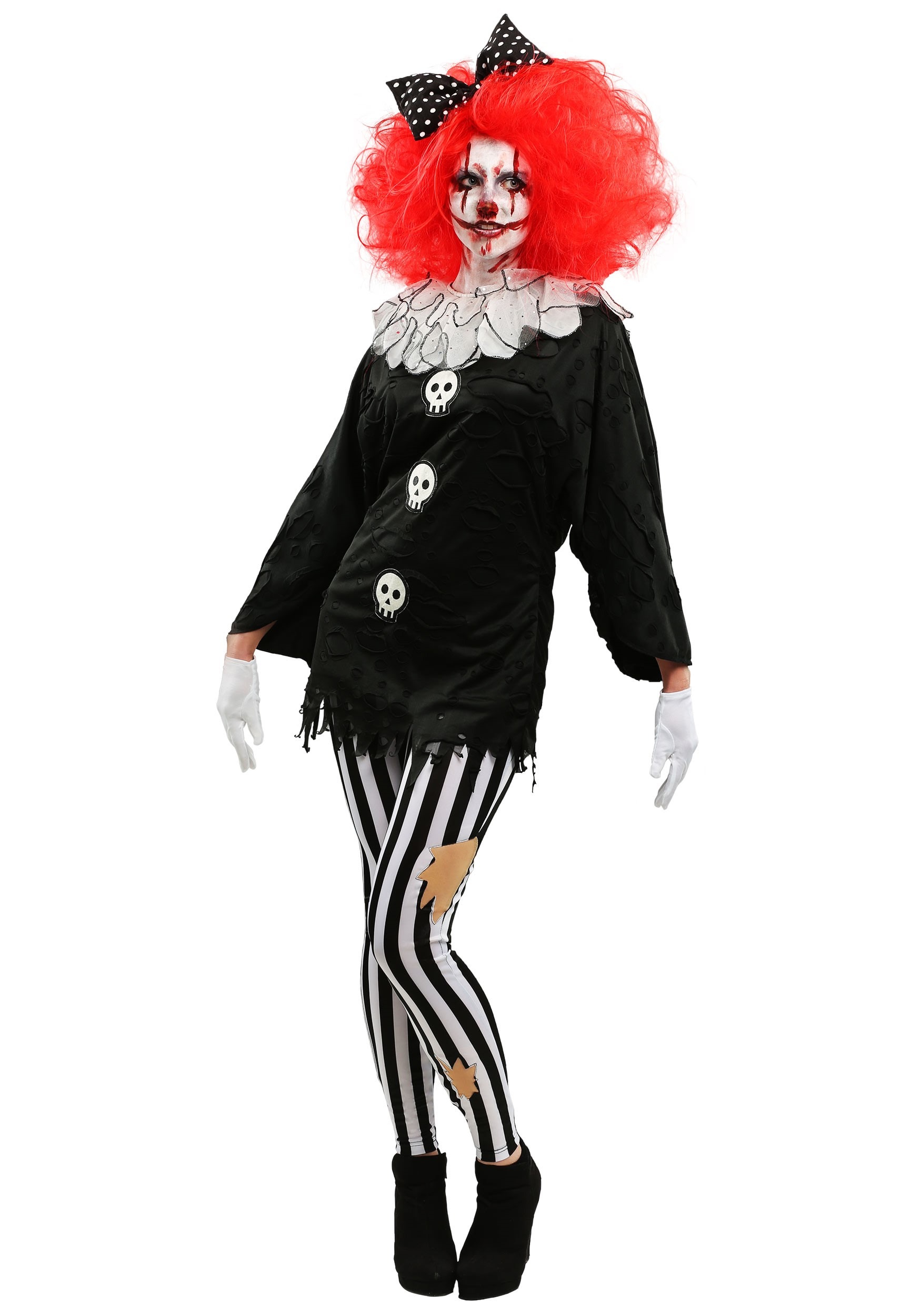 Women's Frightful Clown Fancy Dress Costume