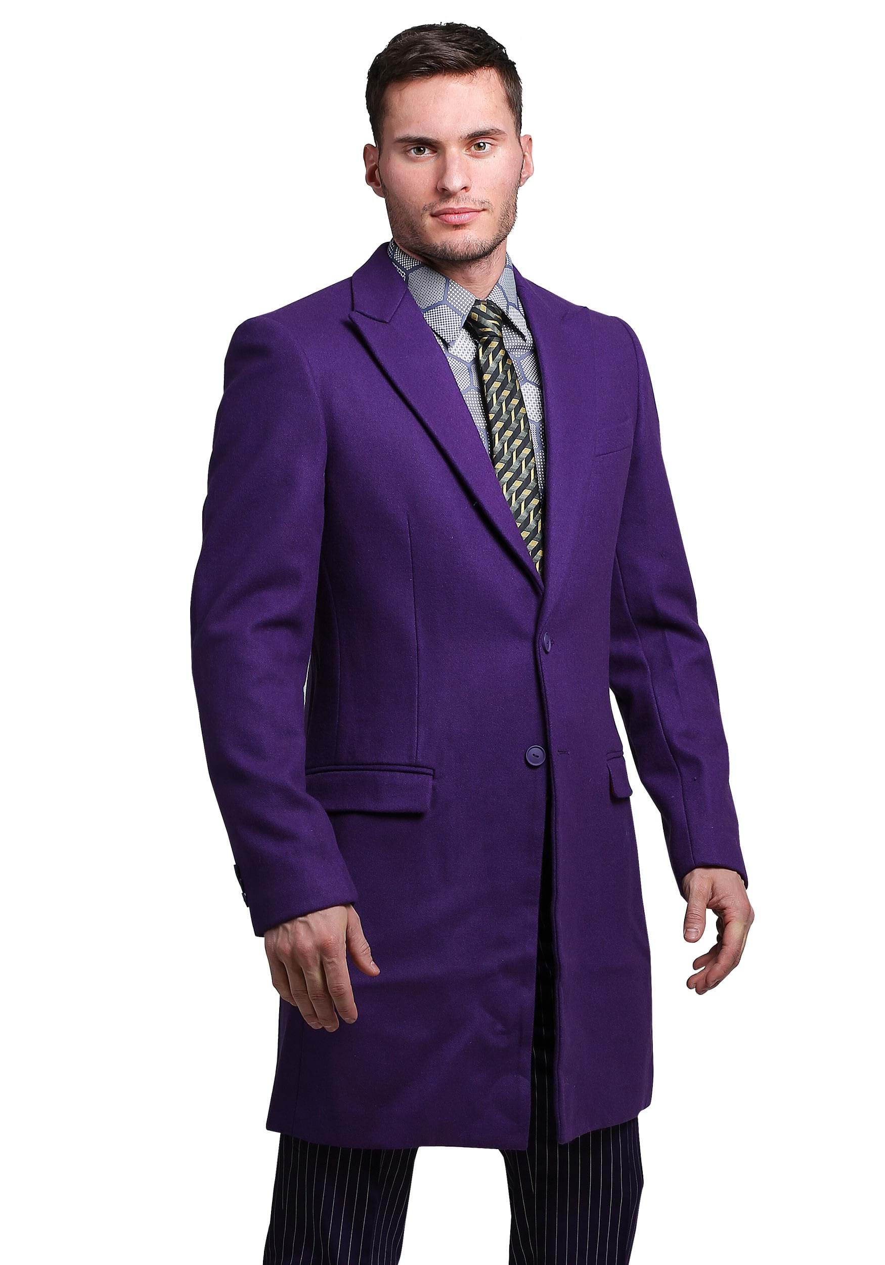 Photos - Fancy Dress JOKER FUN Suits The Dark Knight  Suit Overcoat Purple FUN9011O 