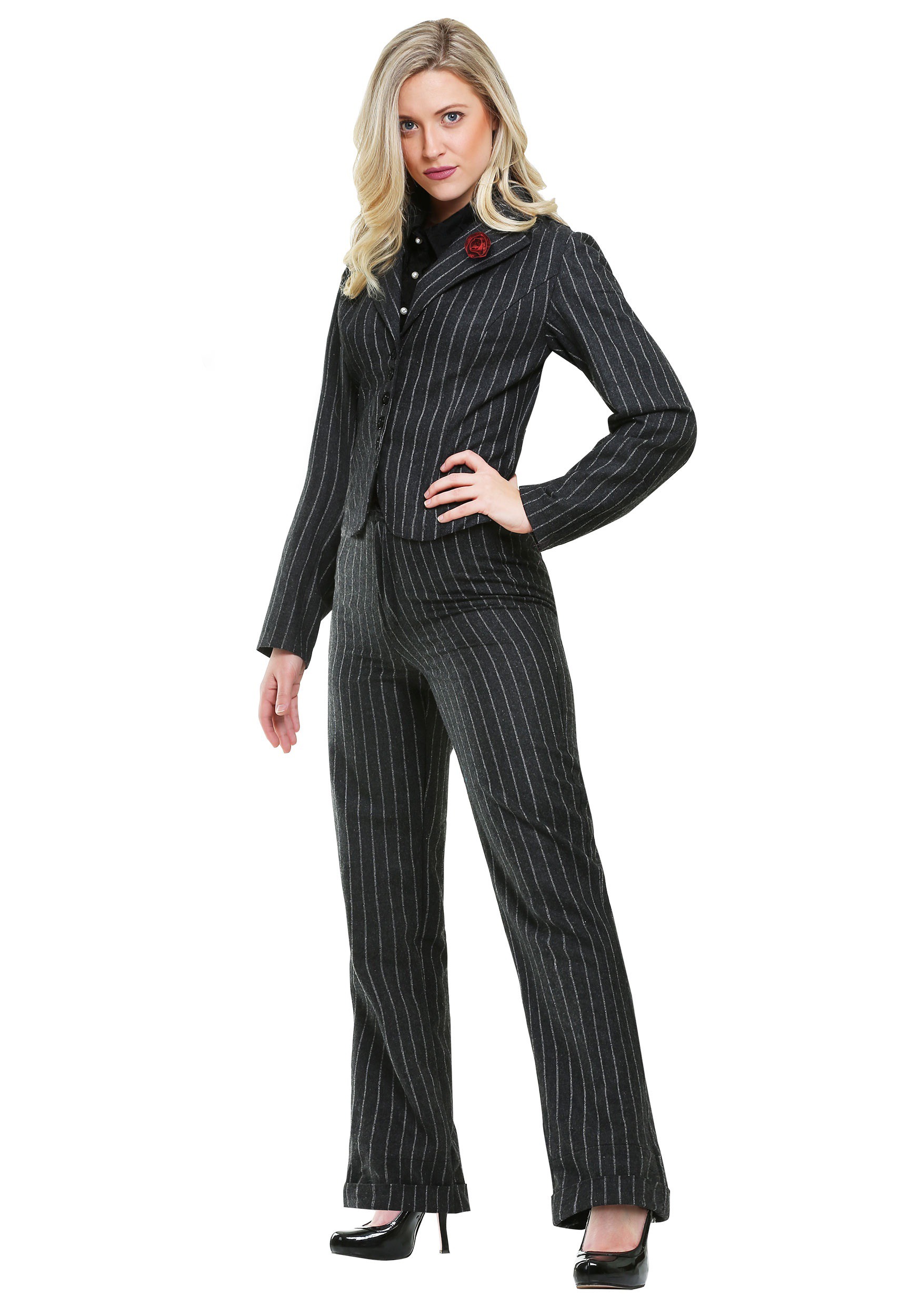 Gangster Womens Fancy Dress Costume