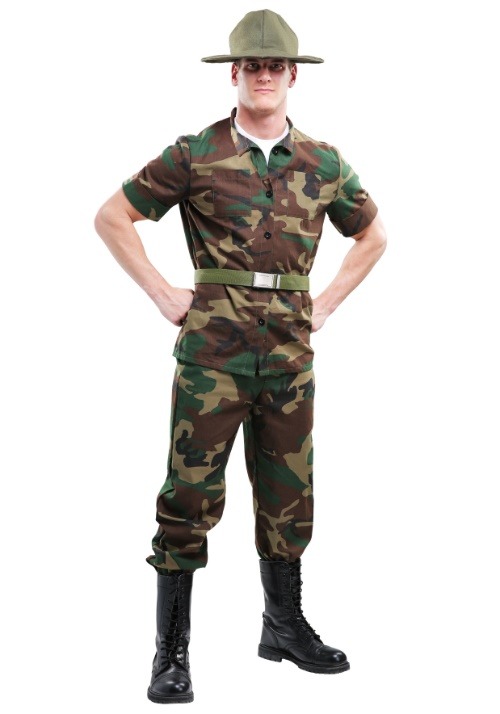 Mens Plus Size Drill Sergeant Costume