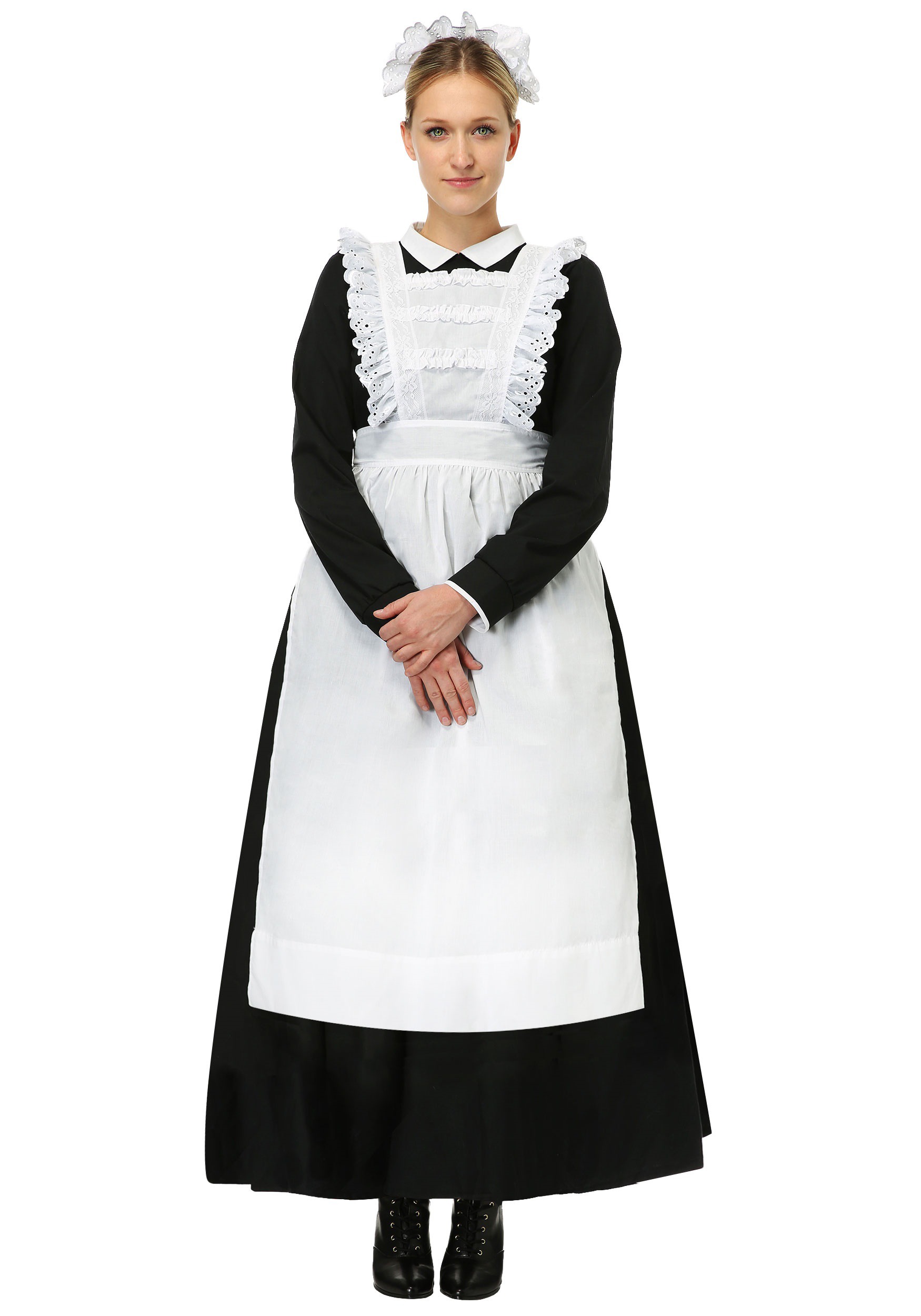 Women's Traditional Maid Fancy Dress Costume