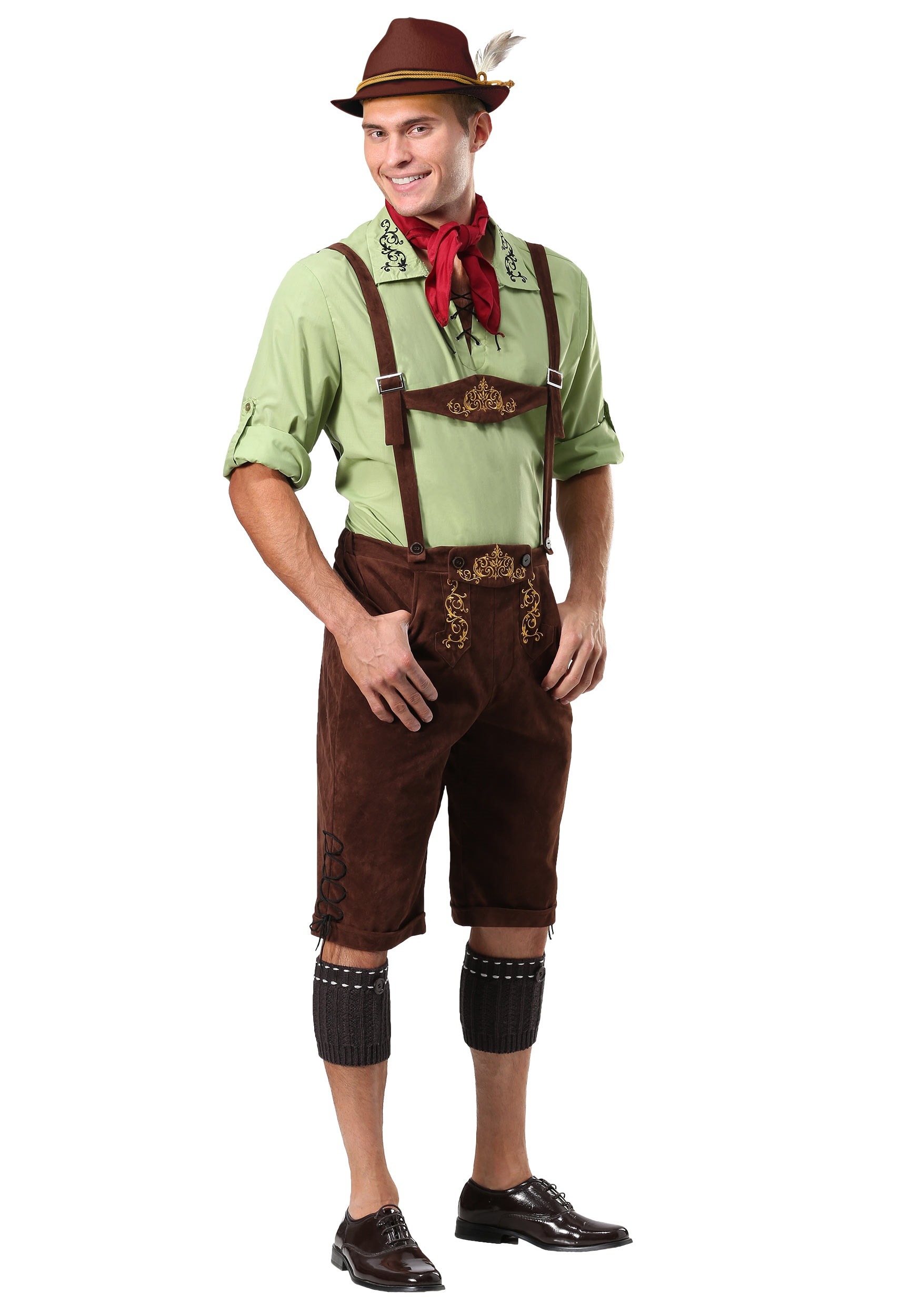 Alpine Lederhosen Men's Fancy Dress Costume