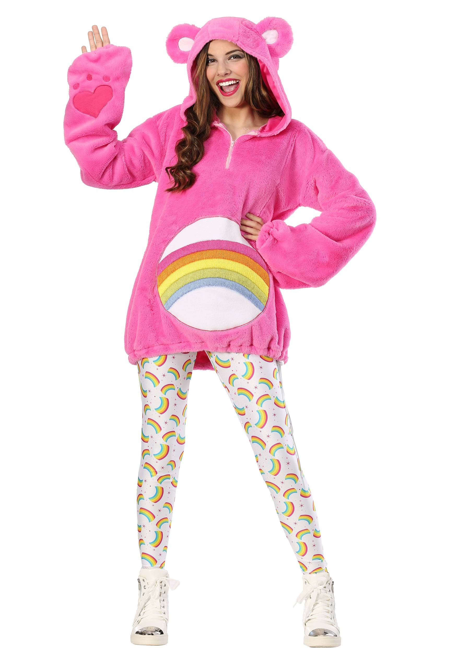 Care Bears Deluxe Cheer Bear Hoodie Fancy Dress Costume for Women