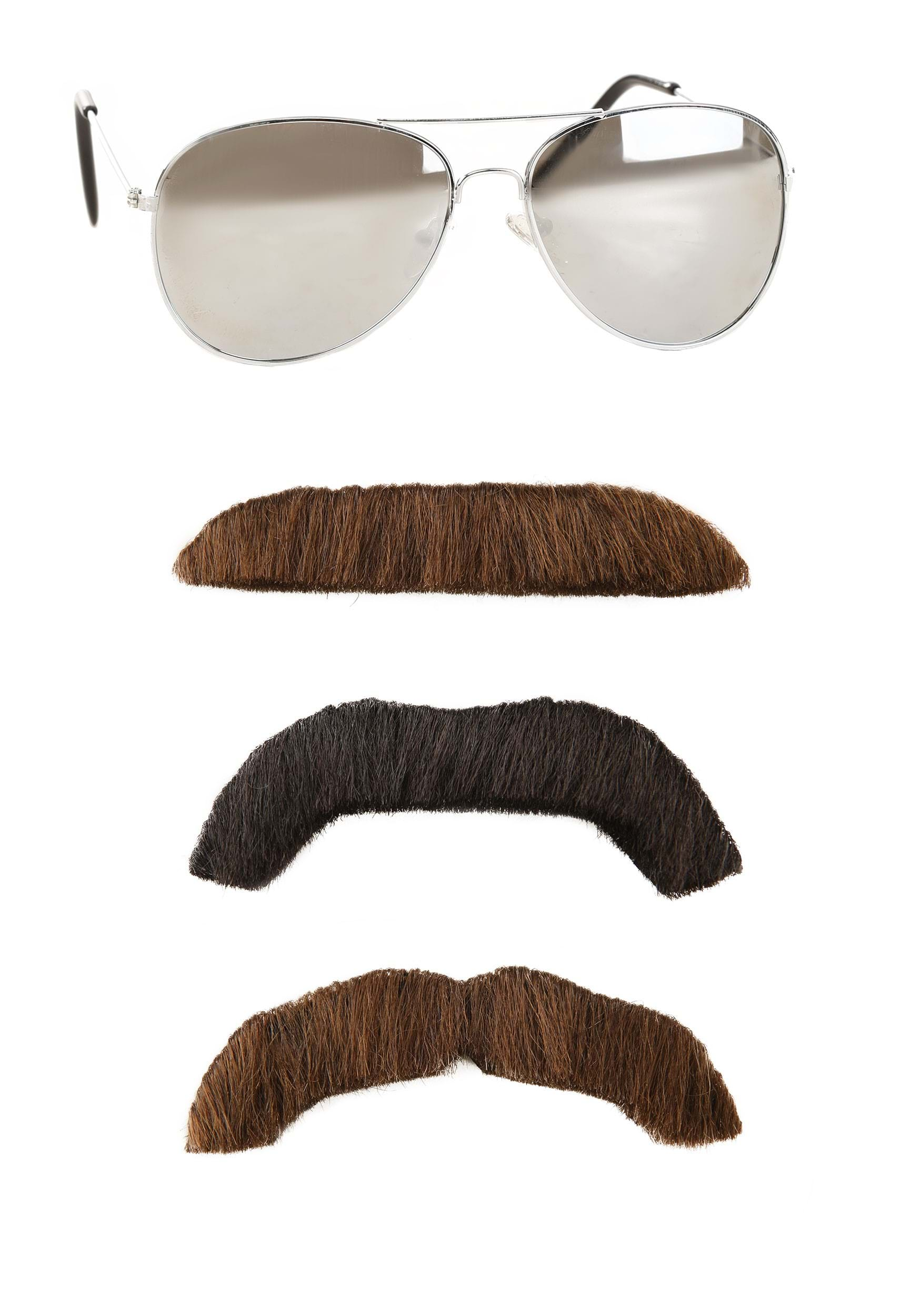 Men's Adult Super Troopers Mustache and Sunglasses Kit