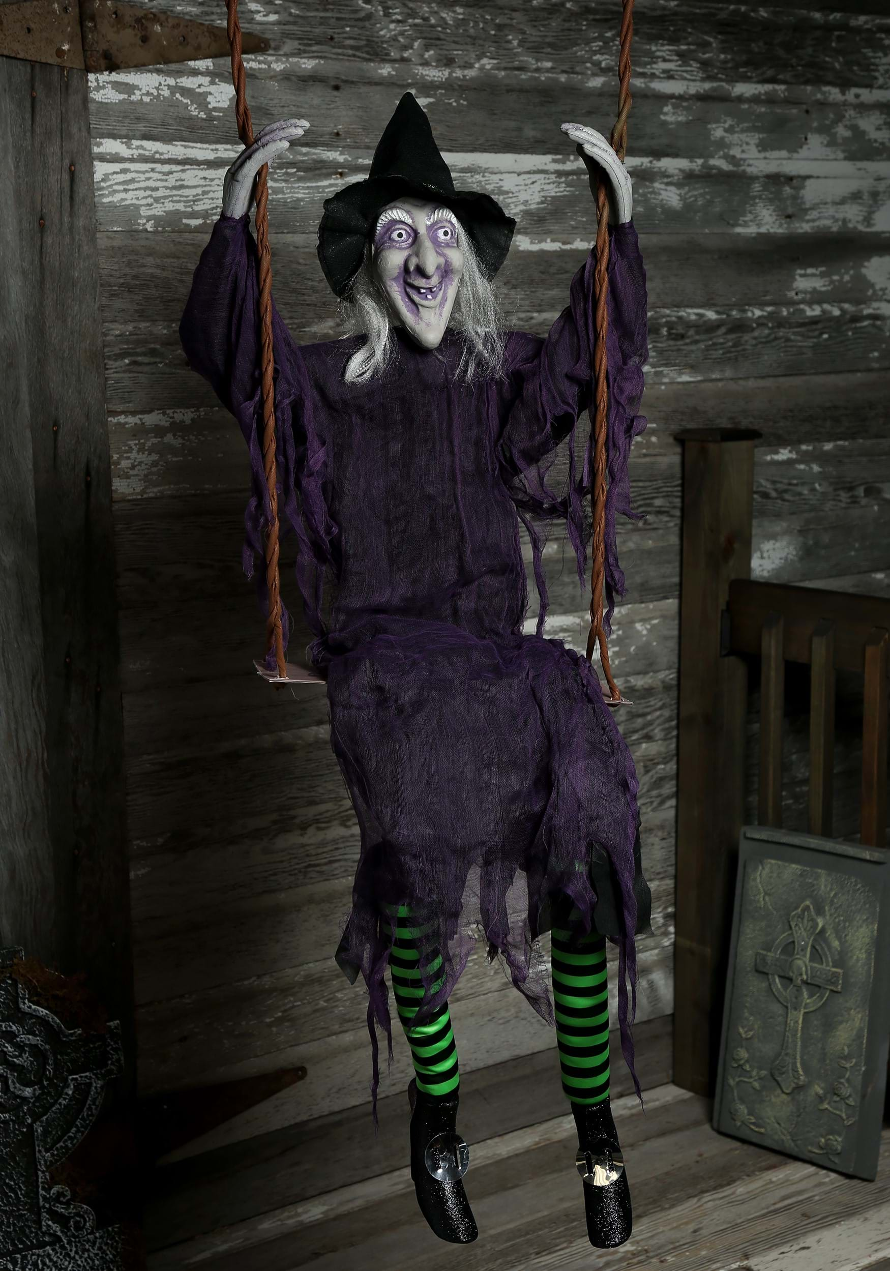 Swinging Witch Halloween Decoration