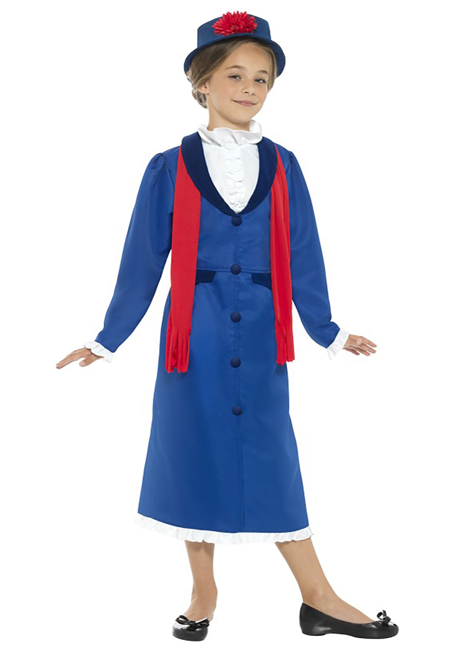 Singing Nanny Poppins Girls Fancy Dress Costume