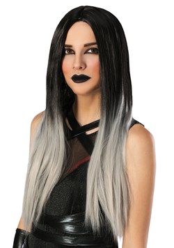Womens Black and Grey Ombre Wig