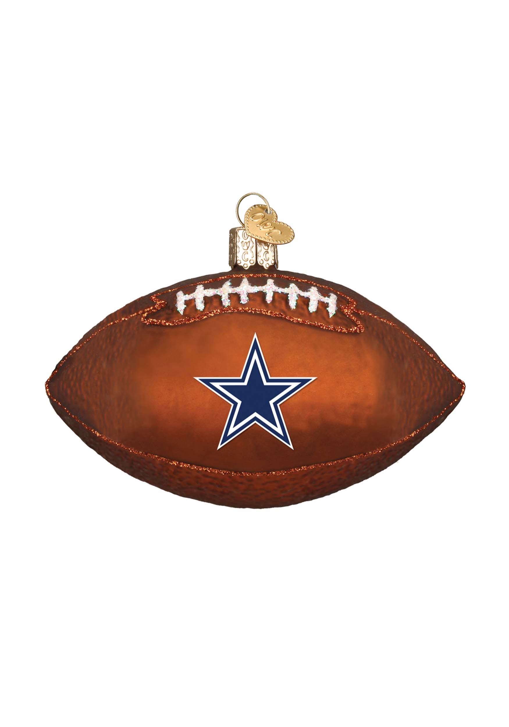 Dallas Cowboys Glass Football Ornament