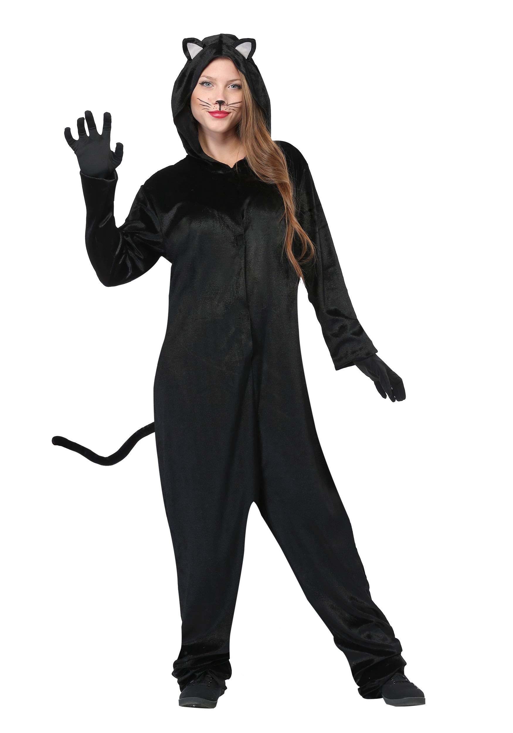 Black Cat Fancy Dress Costume For Adults , Cat Fancy Dress Costumes