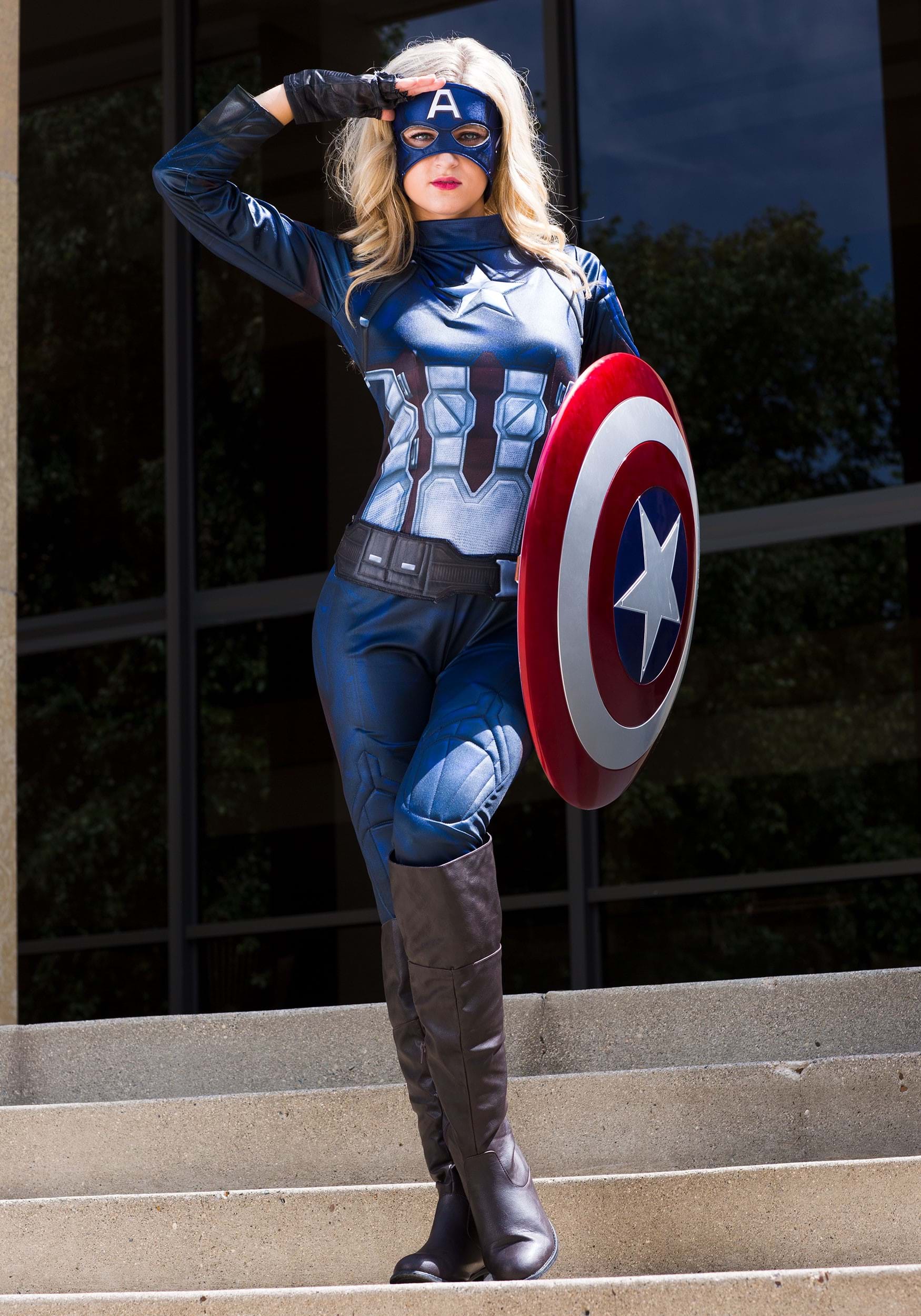 Captain America Fancy Dress Costume For Womens