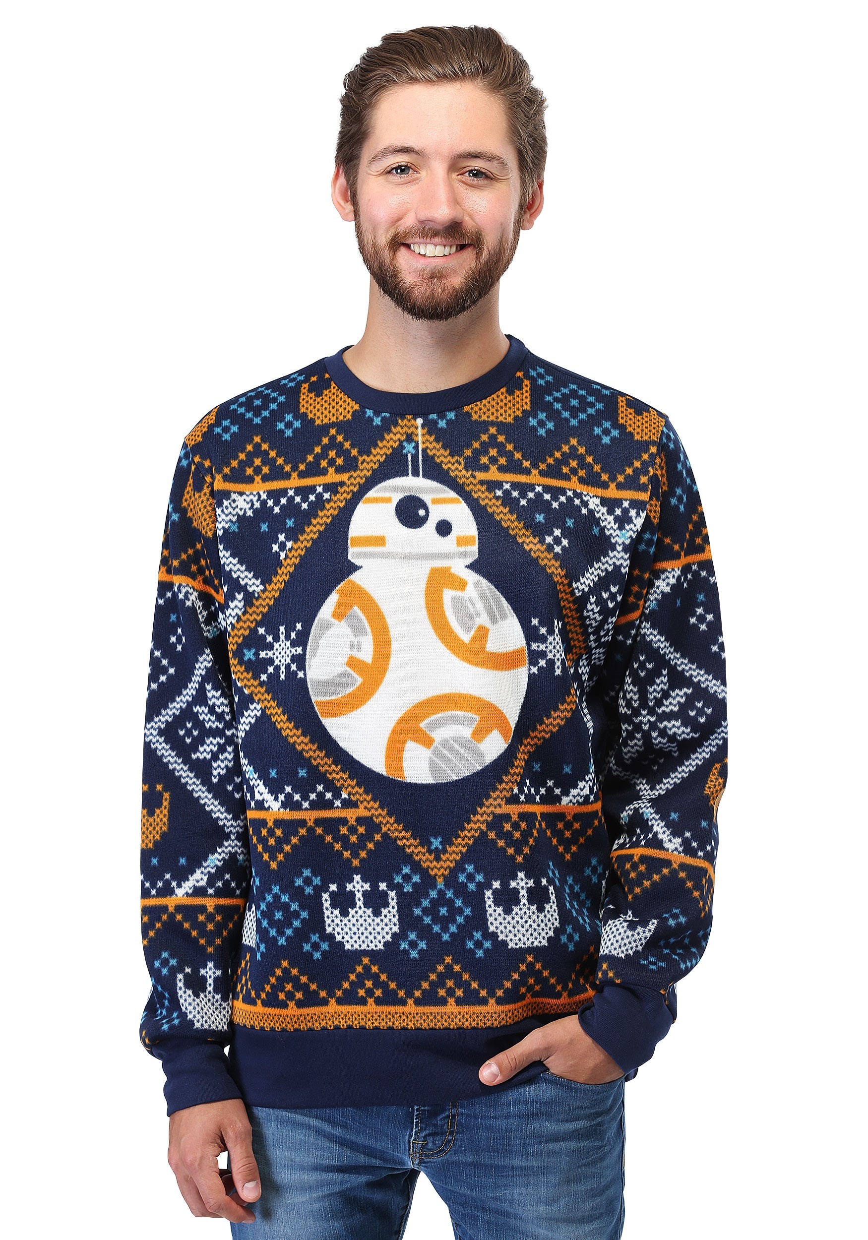 Star Wars BB8 Navy Ugly Christmas Sweater for Adults