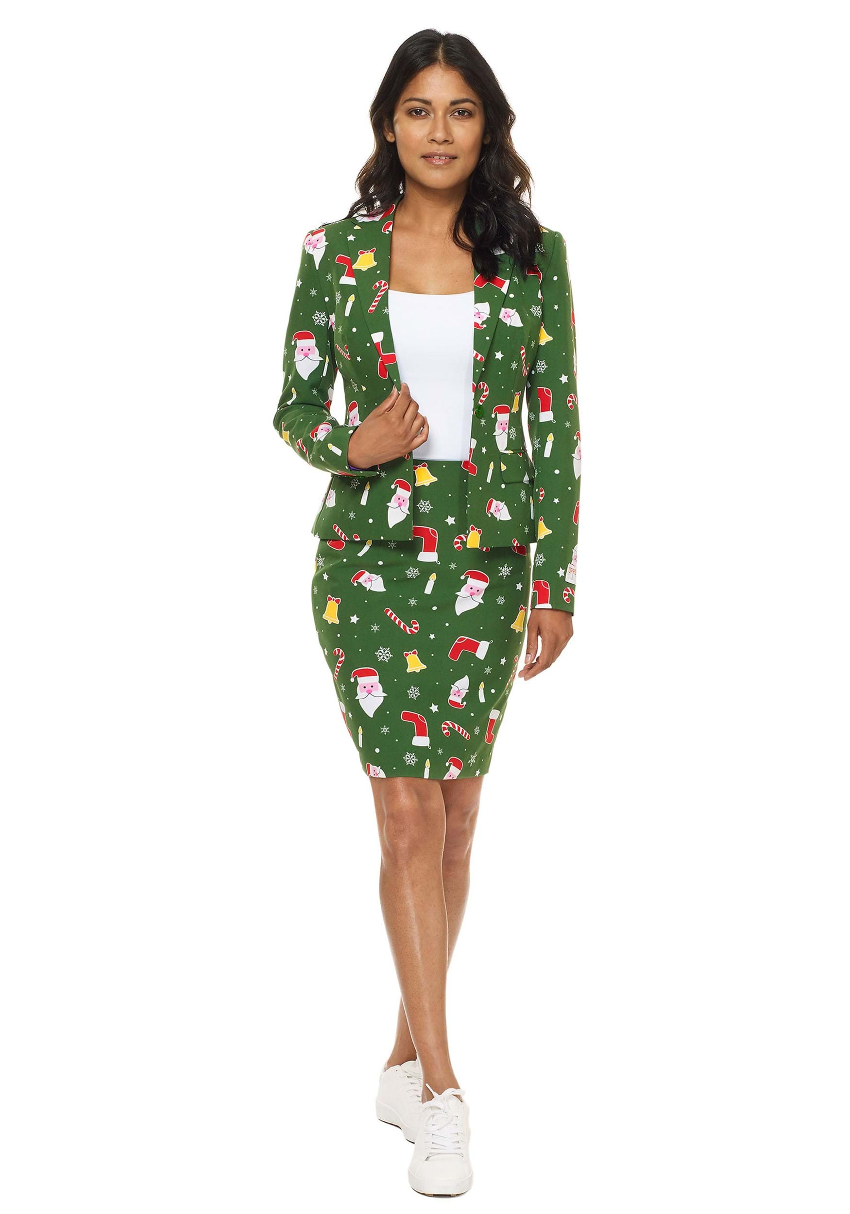 Photos - Fancy Dress Opposuits Women's Santa Babe Opposuit Green OSOSWM0015