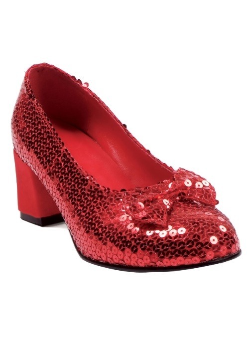 Women's Red Sequined Shoes