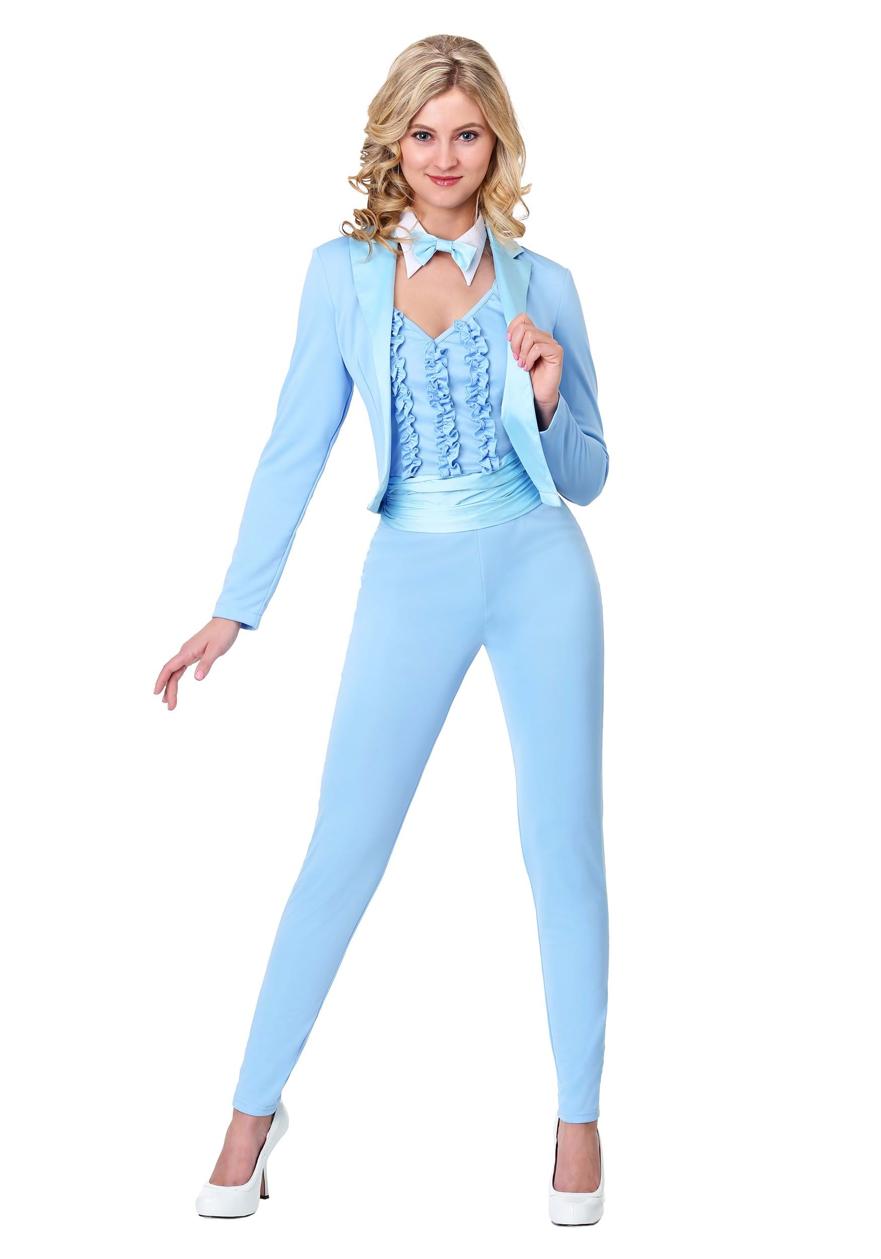 Female Blue Tuxedo Adult Fancy Dress Costume , 90's Movie Fancy Dress Costumes