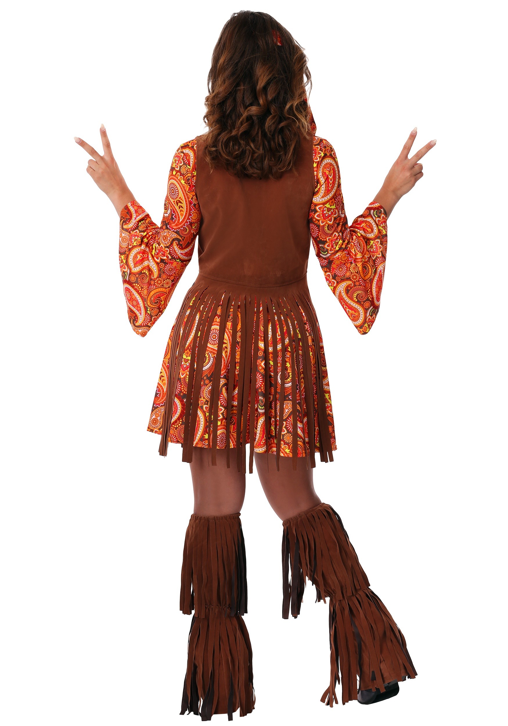 Plus Size Fringe Hippie Women's Fancy Dress Costume