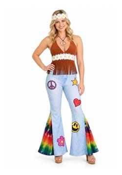 Patchwork Hippie Costume Womens Main 1