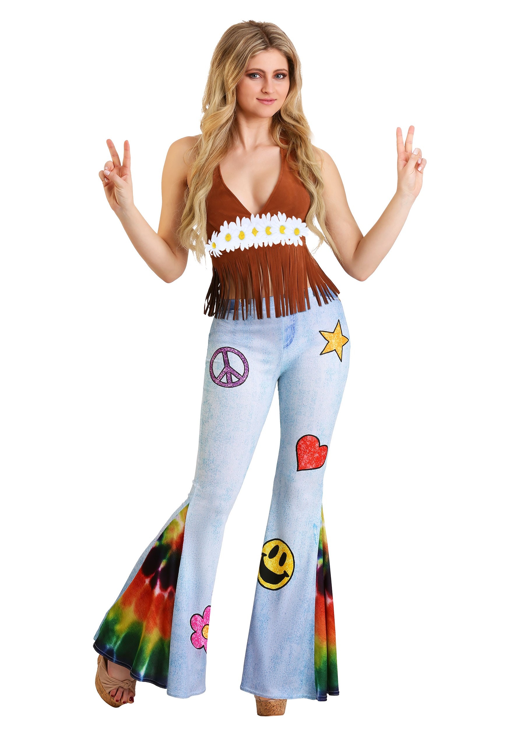 Patchwork Hippie Women's Fancy Dress Costume