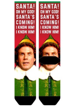 Elf Santa I Know Him Mens Sublimated Socks