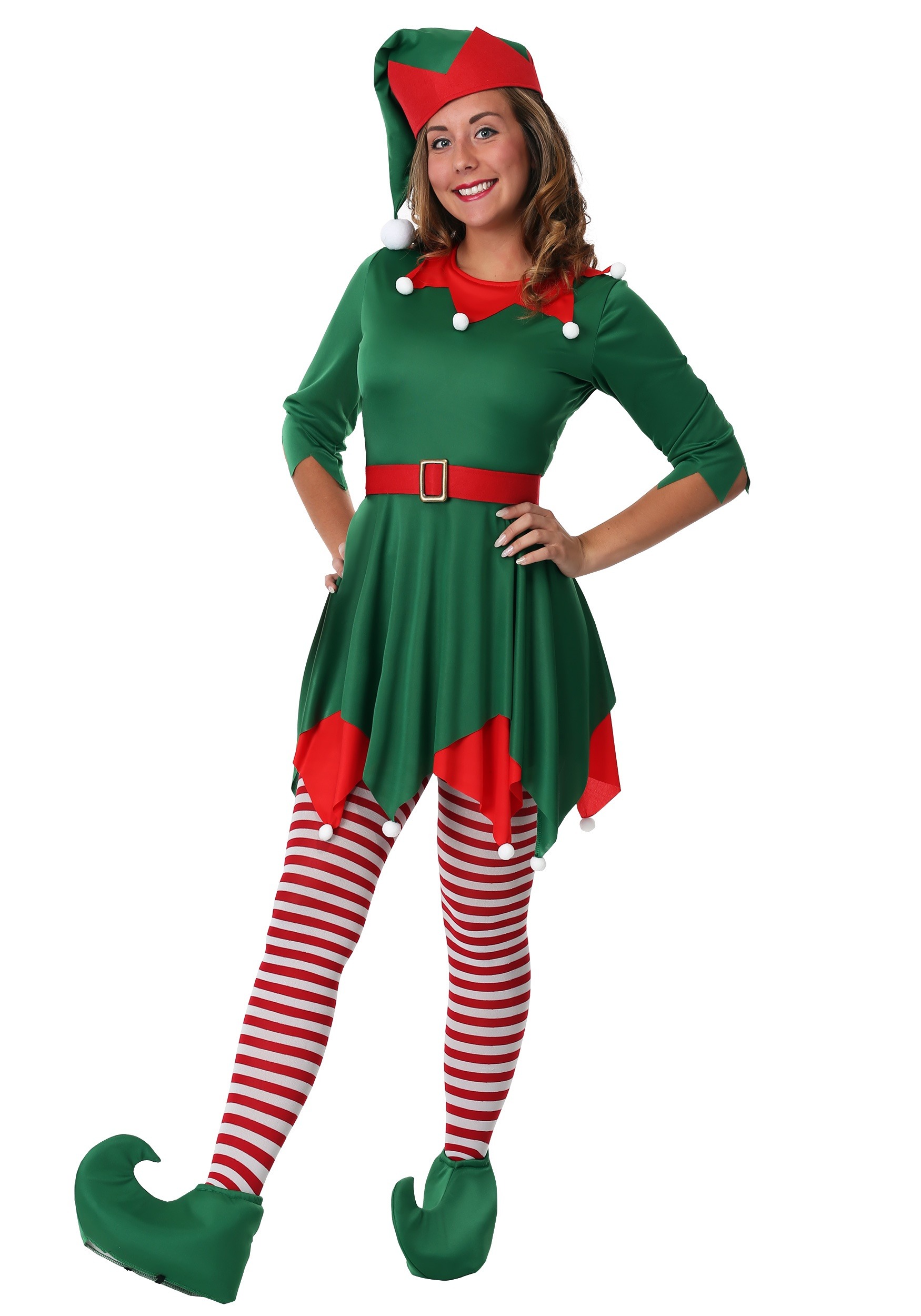 Photos - Fancy Dress Helper FUN Costumes Plus Size Santa's   Costume for Women Green& 