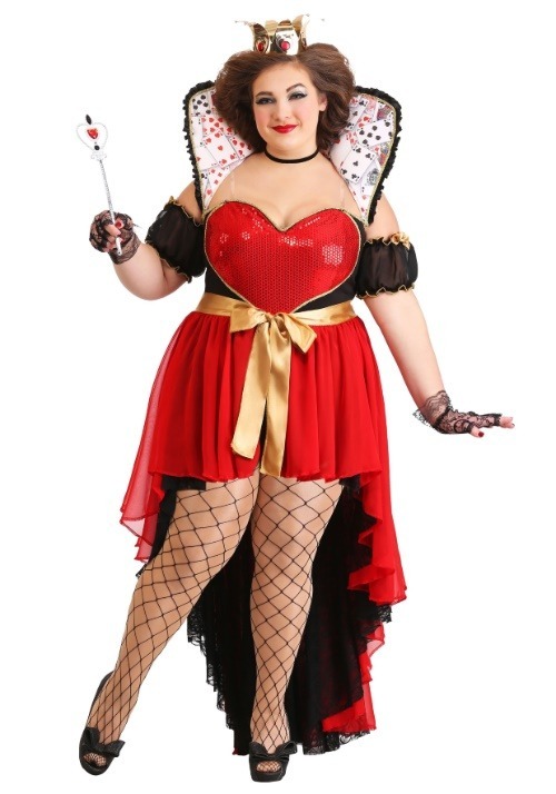 Women's Plus Size Sparkling Queen of Hearts Costume